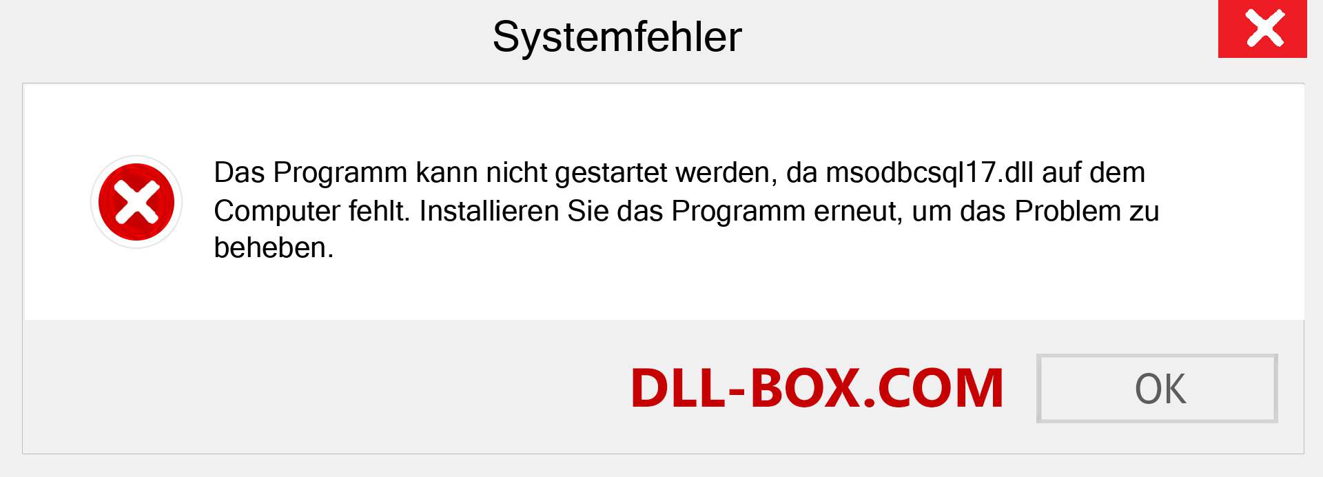msodbcsql17.dll-Datei fehlt?. Download für Windows 7, 8, 10 - Fix msodbcsql17 dll Missing Error unter Windows, Fotos, Bildern